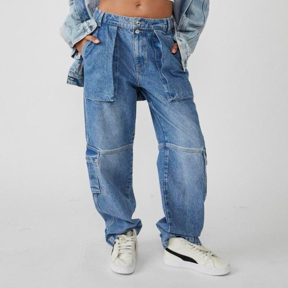 Free People baggy cargo style jeans